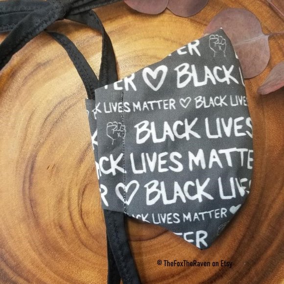 Black Lives Matter Fitted Face Mask - Picture 6 of 14